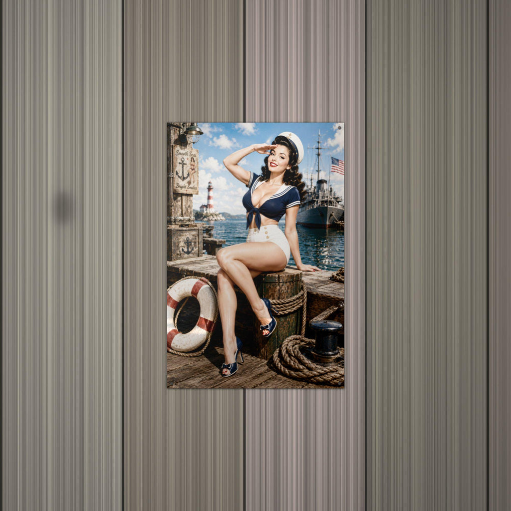 Sailor Girl Dock Aluminum Sign — alternate angle