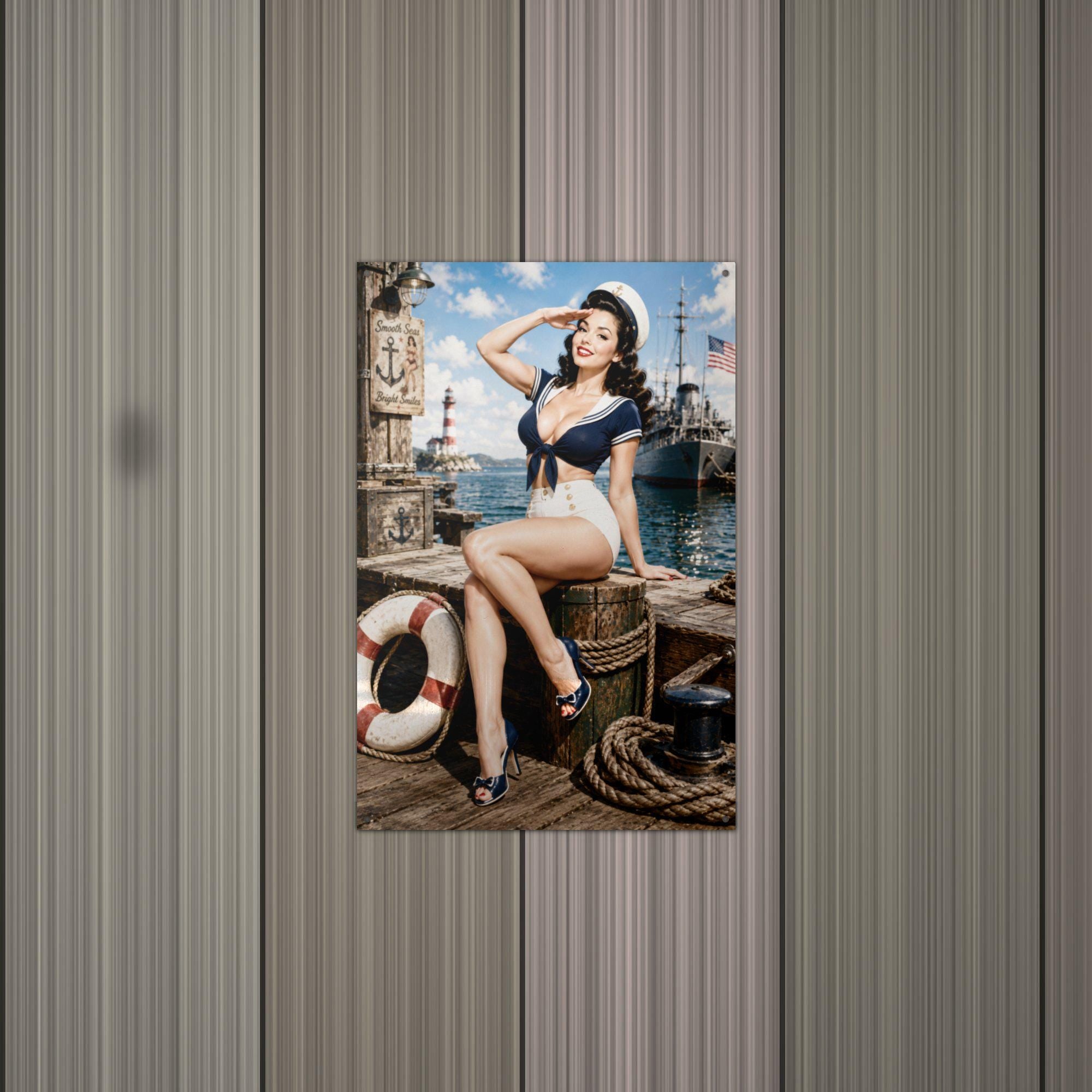 Sailor Girl Dock Aluminum Sign — alternate angle