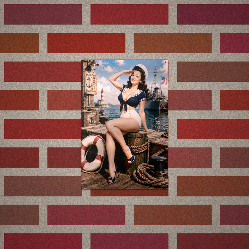 Sailor Girl Dock Aluminum Sign — alternate angle