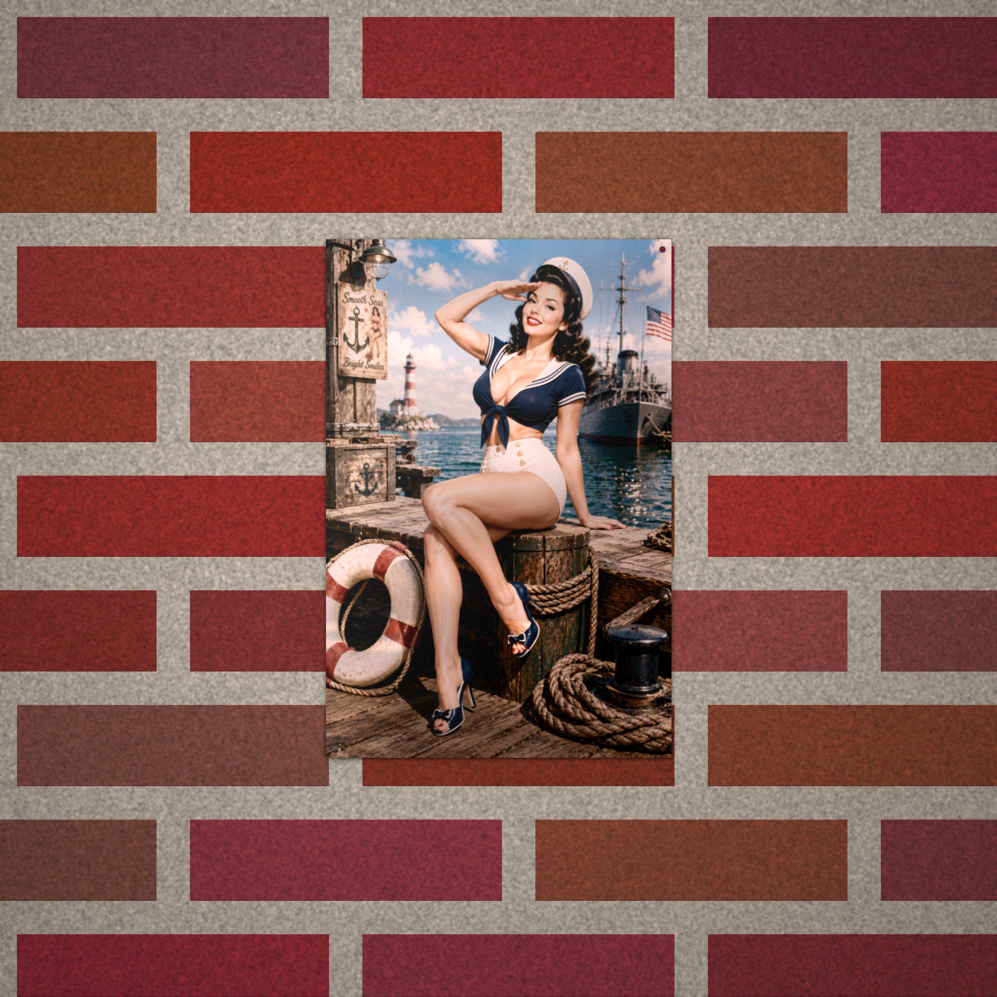 Sailor Girl Dock Aluminum Sign — alternate angle