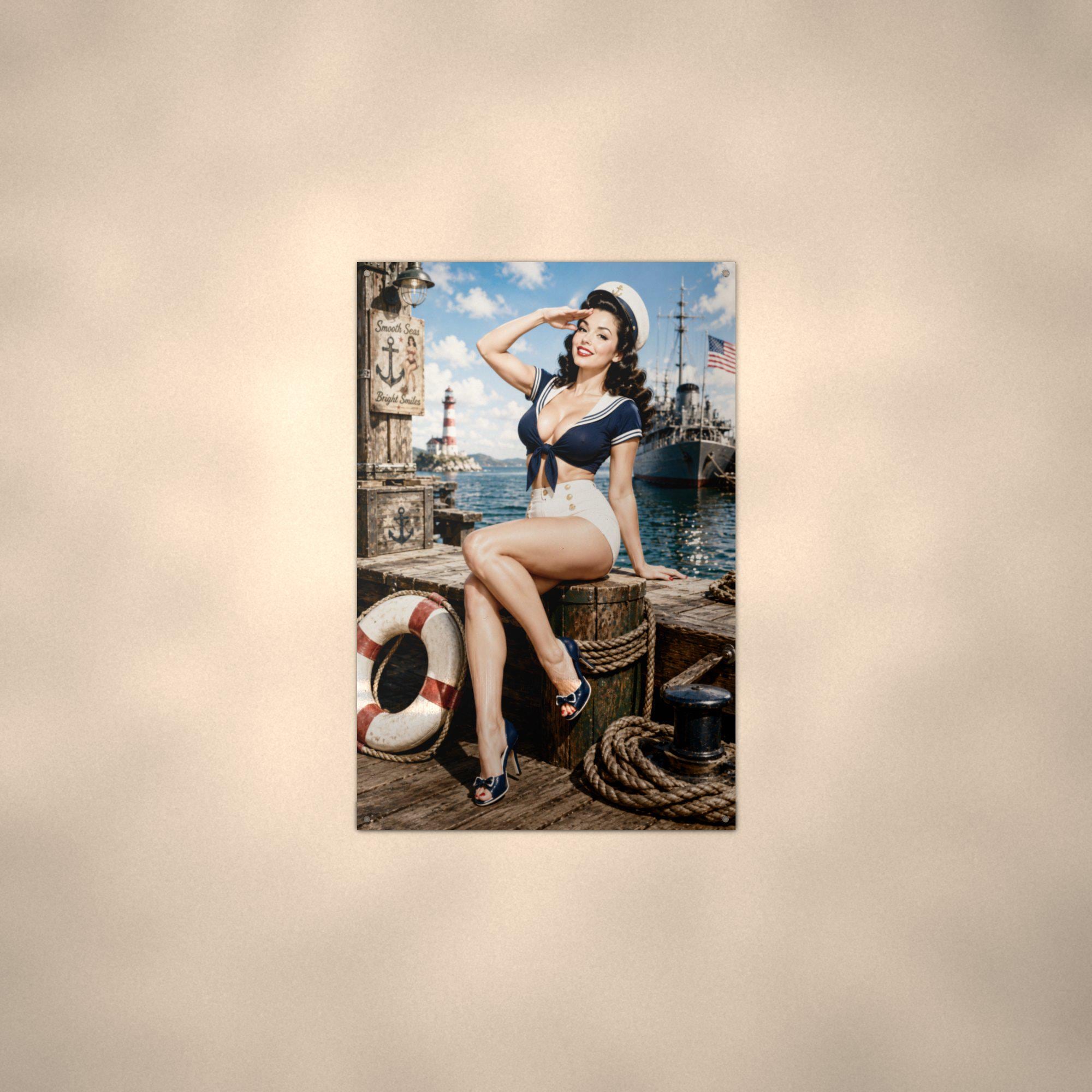 Sailor Girl Dock Aluminum Sign — alternate angle