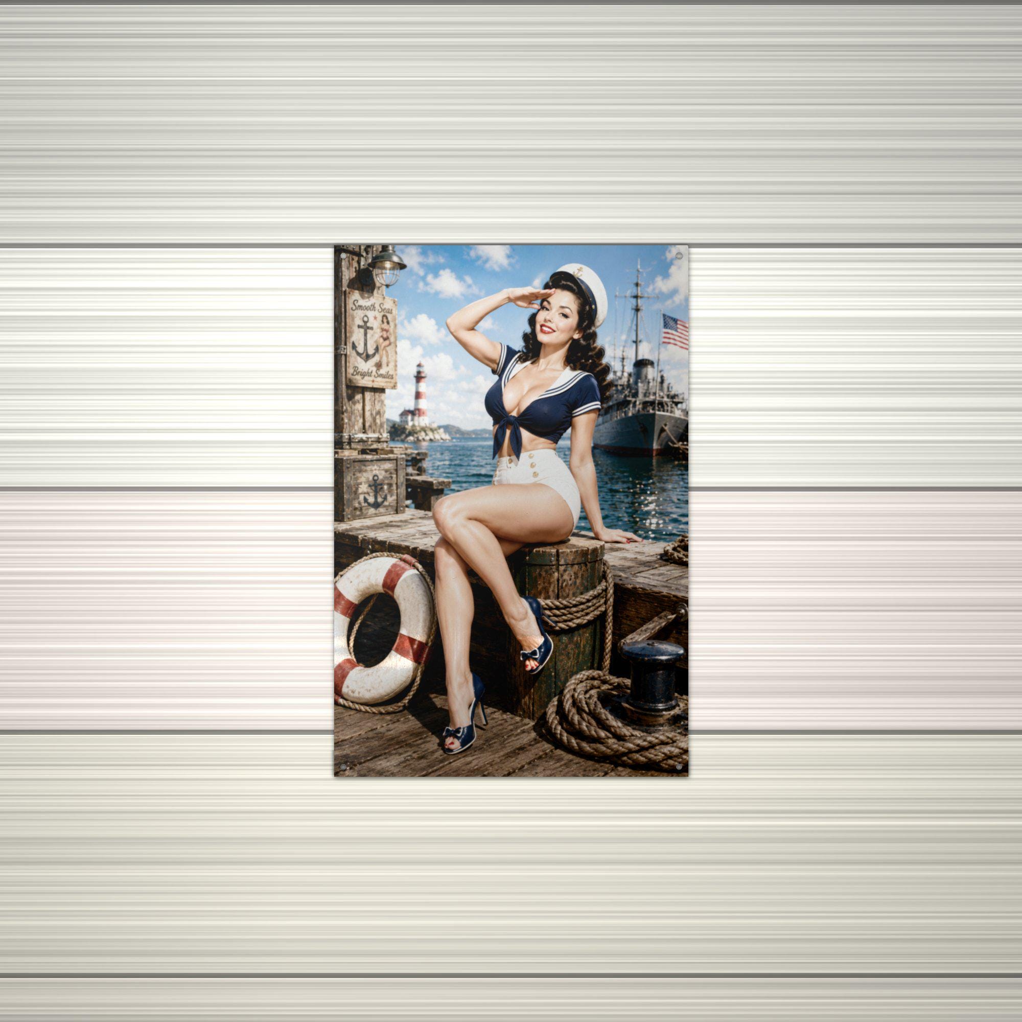 Sailor Girl Dock Aluminum Sign — alternate angle