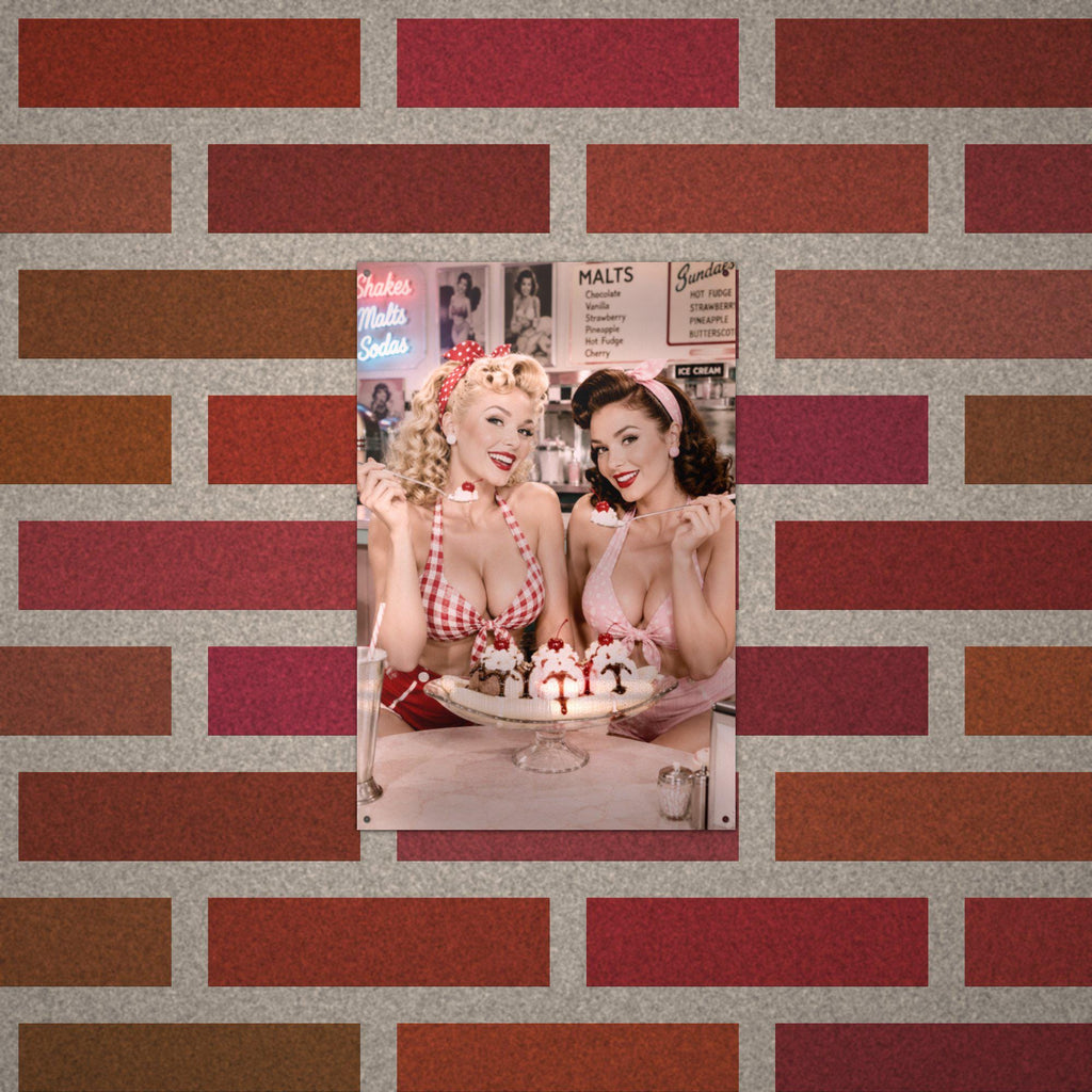 Ice Cream Sundae Girls Aluminum Sign — alternate angle