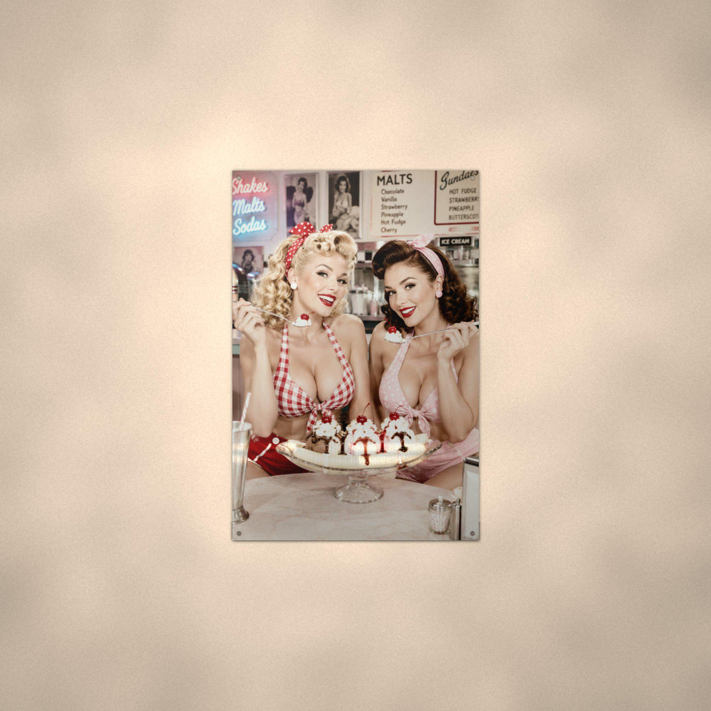 Ice Cream Sundae Girls Aluminum Sign — alternate angle