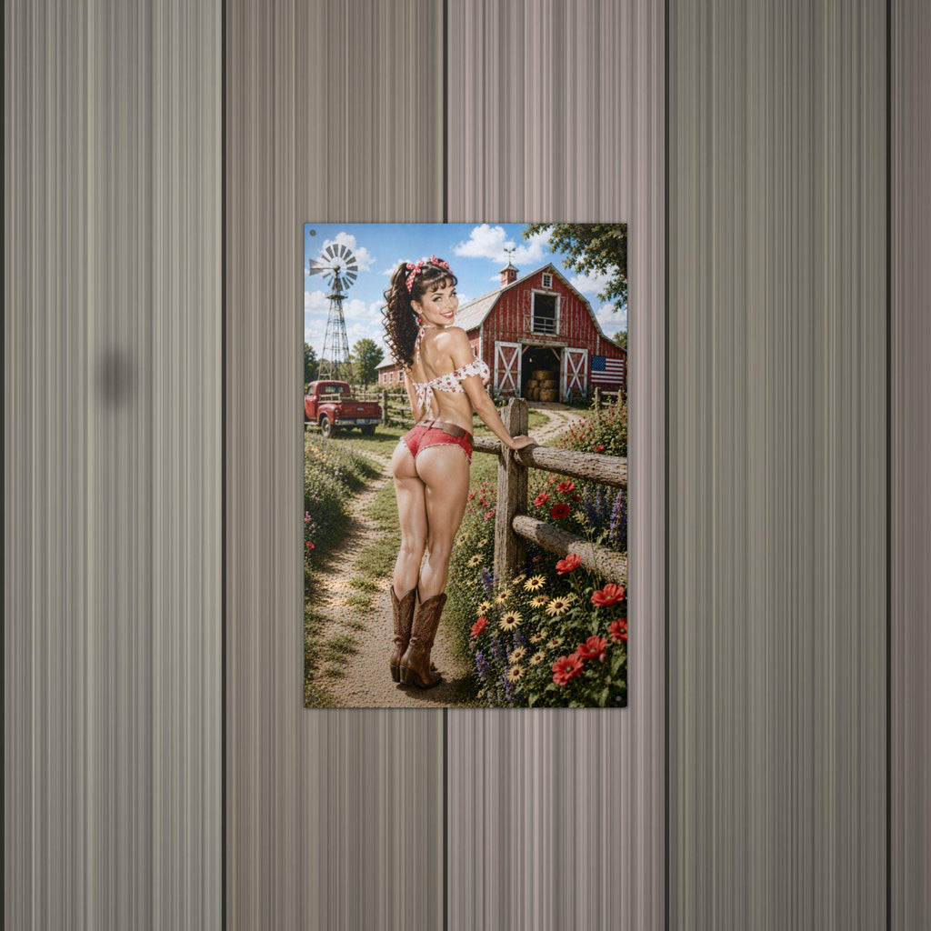 Windmill Barn Girl Aluminum Sign — alternate angle
