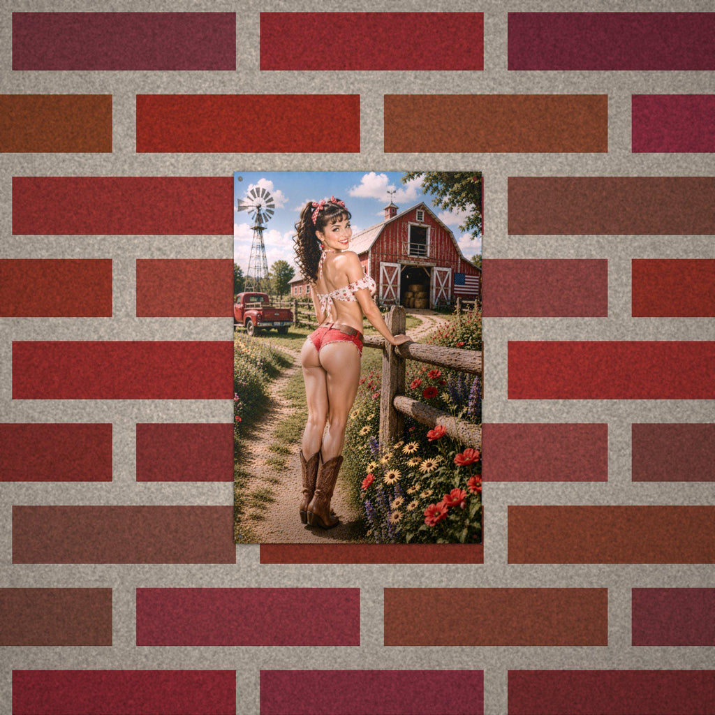 Windmill Barn Girl Aluminum Sign — alternate angle