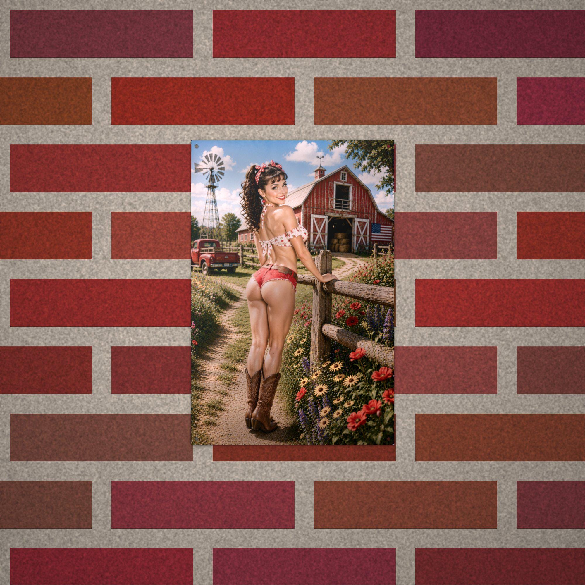 Windmill Barn Girl Aluminum Sign — alternate angle
