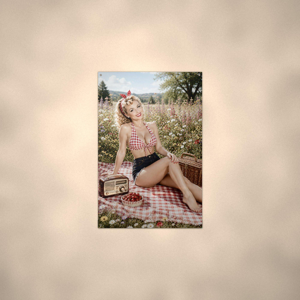 Meadow Picnic Blonde Aluminum Sign — alternate angle