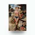 Veggie Stand Blonde Aluminum Sign — front view on white background
