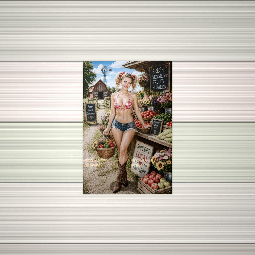Veggie Stand Blonde Aluminum Sign — alternate angle