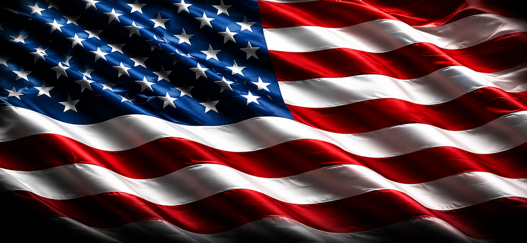 The waving American flag artwork