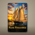 Maine Windjammer Metal Wall Art, Aluminum Sign, Maine Coast Nautical Decor, Sailboat Wall Hanging, Coastal Gift