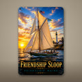Friendship Sloop Metal Wall Art, Aluminum Sign, Friendship Maine Nautical Decor, Sailboat Wall Hanging, Coastal Gift