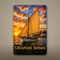 Chesapeake Skipjack Metal Wall Art, Aluminum Sign, Chesapeake Bay Maryland Nautical Decor, Sailboat Wall Hanging, Coastal Gift