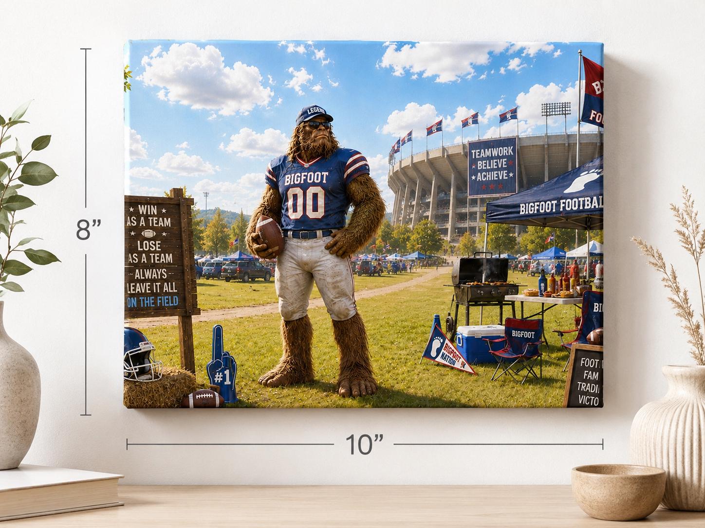 Football Bigfoot Canvas Print Canvas Print — lifestyle setting