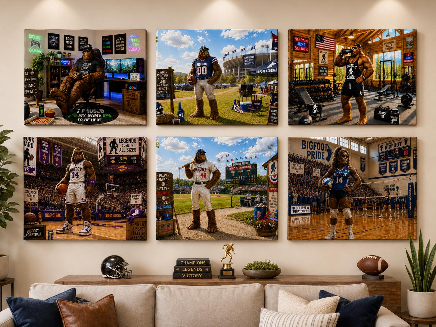Baseball Bigfoot Canvas Print Canvas Print — alternate angle