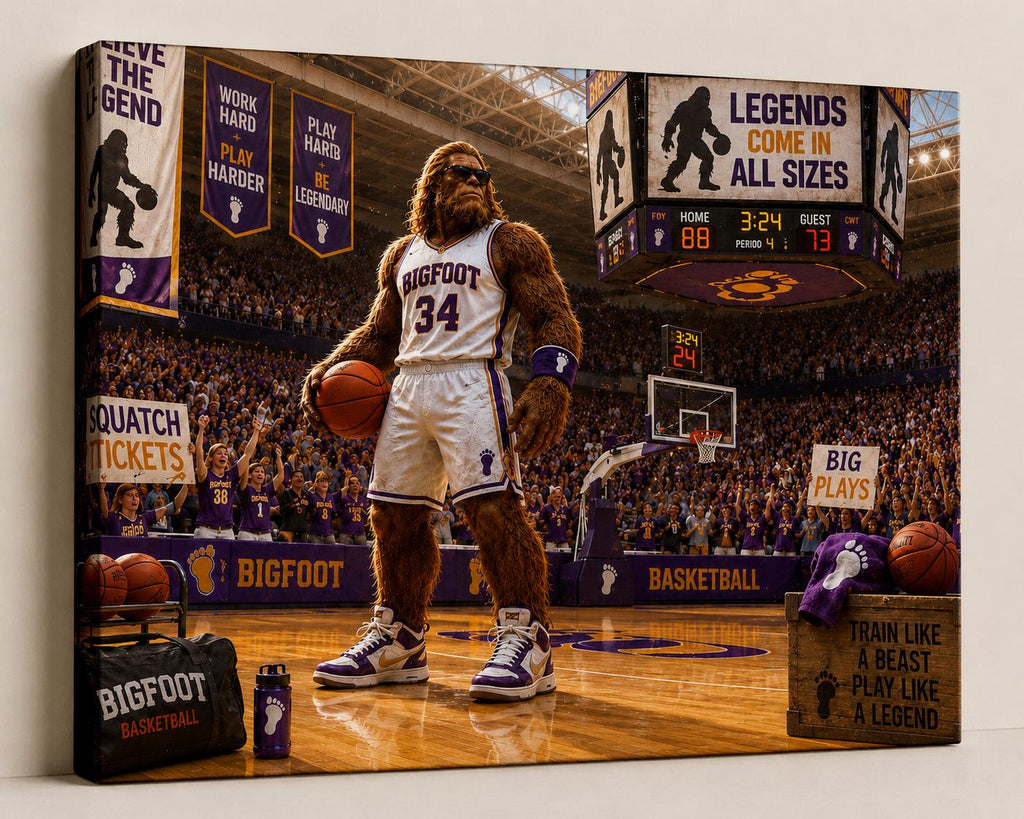 Basketball Bigfoot Canvas Print Canvas Print — alternate angle