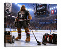 Hockey Bigfoot Canvas Print Canvas Print — front view on white background