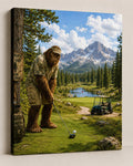 Golfer Bigfoot Canvas Print Canvas Print — front view on white background