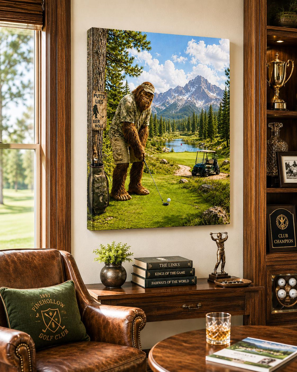 Golfer Bigfoot Canvas Print Canvas Print — lifestyle setting
