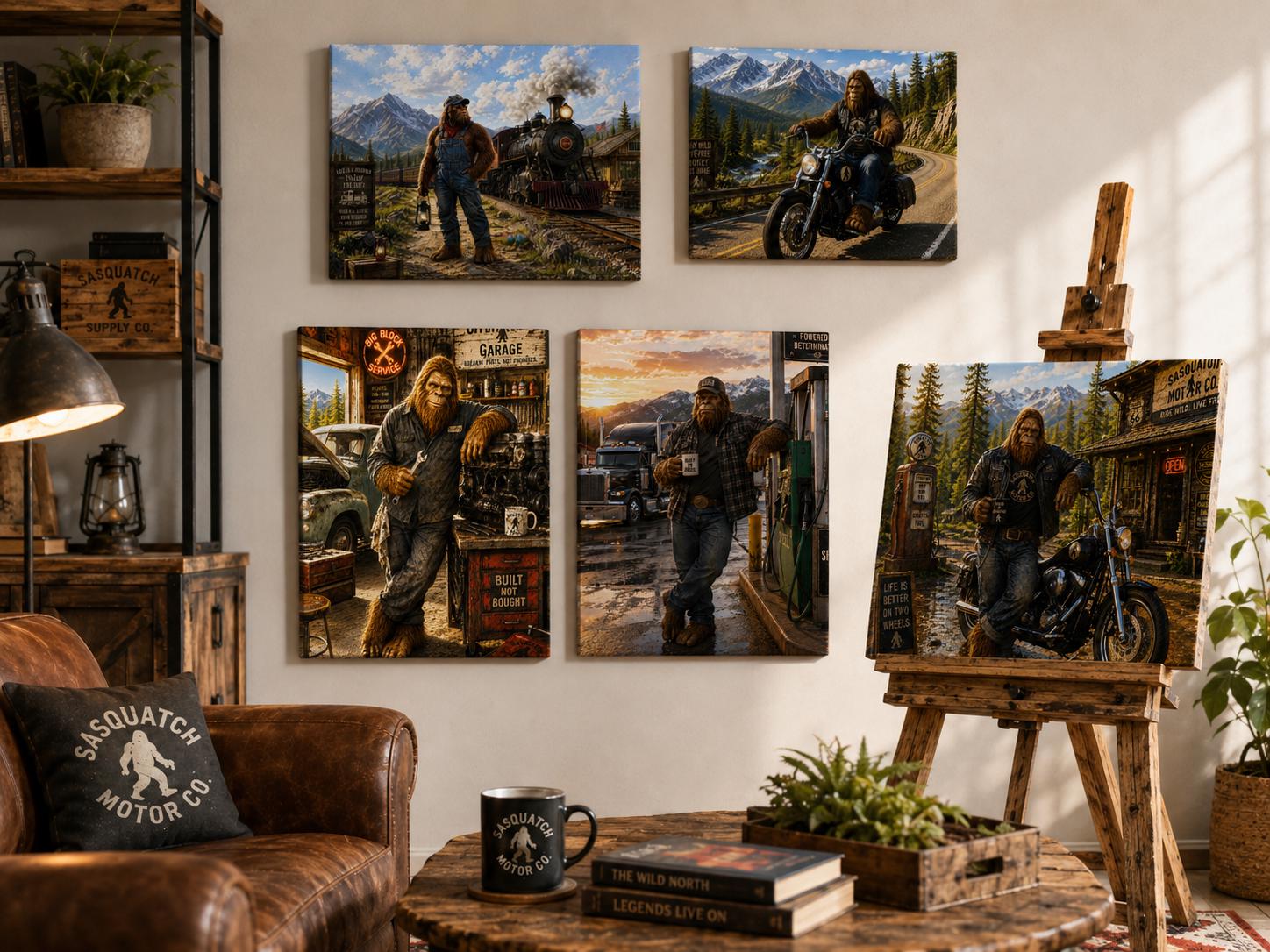 Golfer Bigfoot Canvas Print Canvas Print — alternate angle
