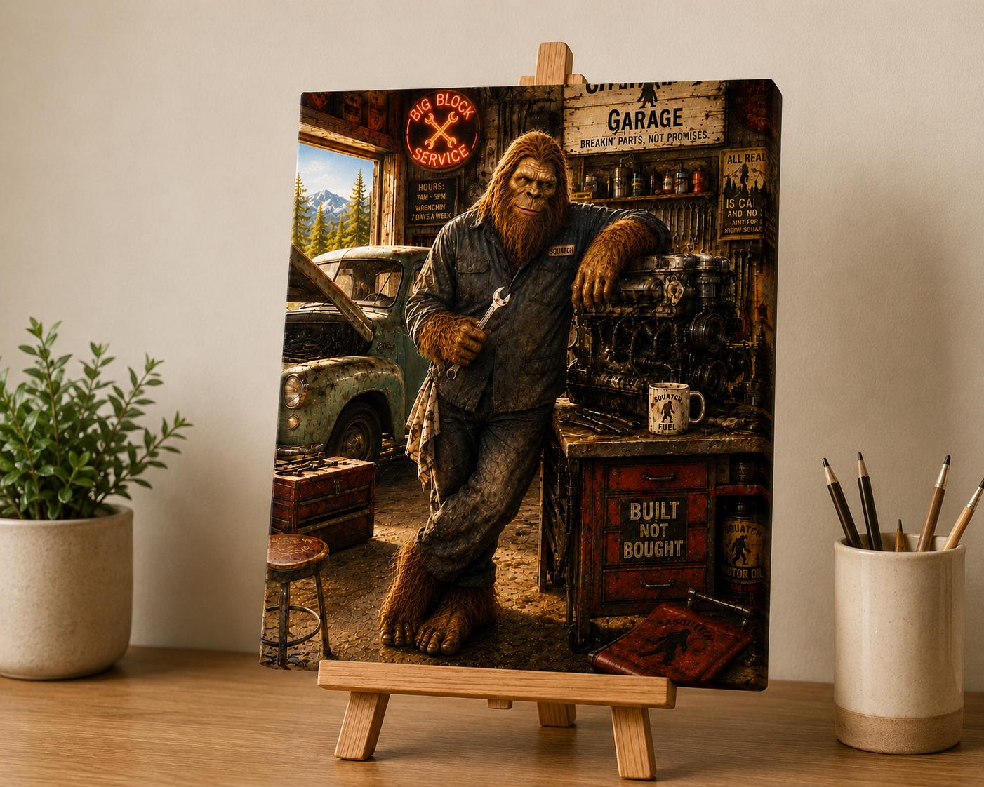 Mechanic Bigfoot Canvas Print Canvas Print — detail view
