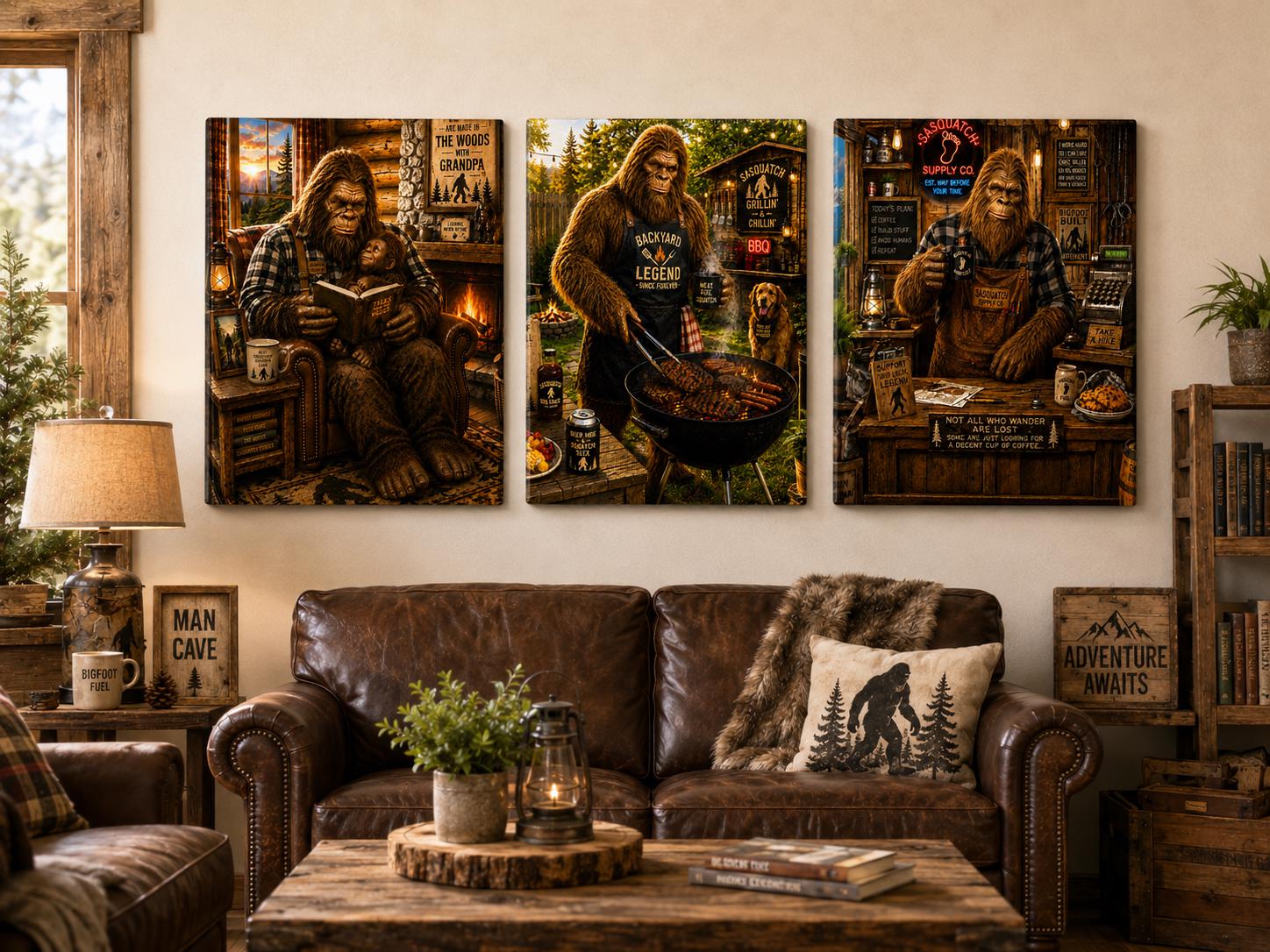 Trucker Bigfoot Canvas Print Canvas Print — alternate angle