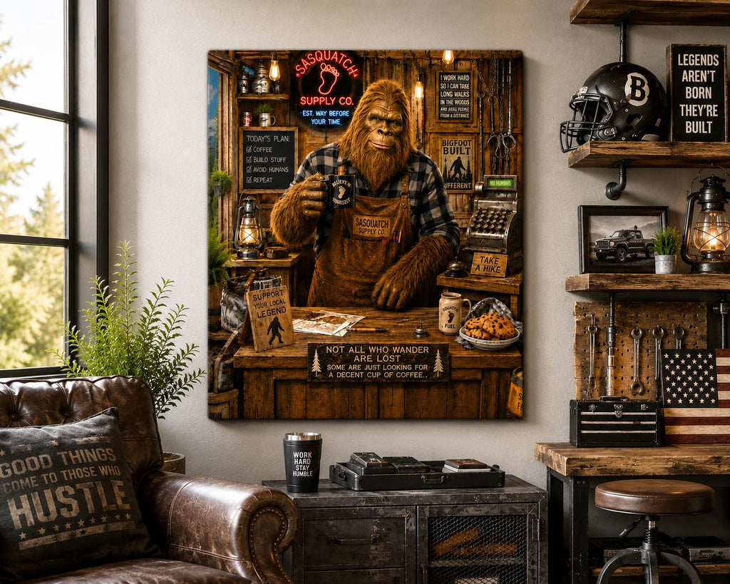 Blue Collar Bigfoot Canvas Print Canvas Print — detail view