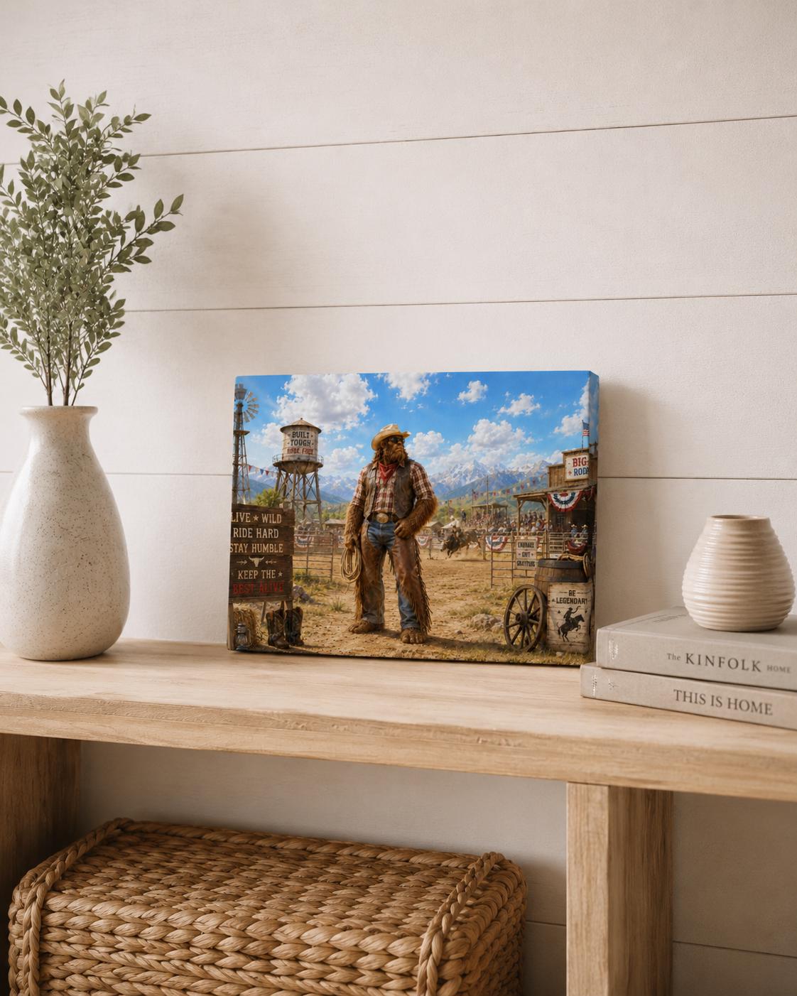 Rodeo Bigfoot Canvas Print Canvas Print — lifestyle setting