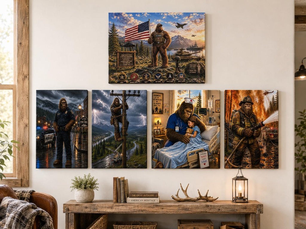 Motorcycle Bigfoot Canvas Print Canvas Print — alternate angle