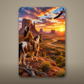 Desert Rider Monument Valley Aluminum Sign Aluminum Sign — front view on white background