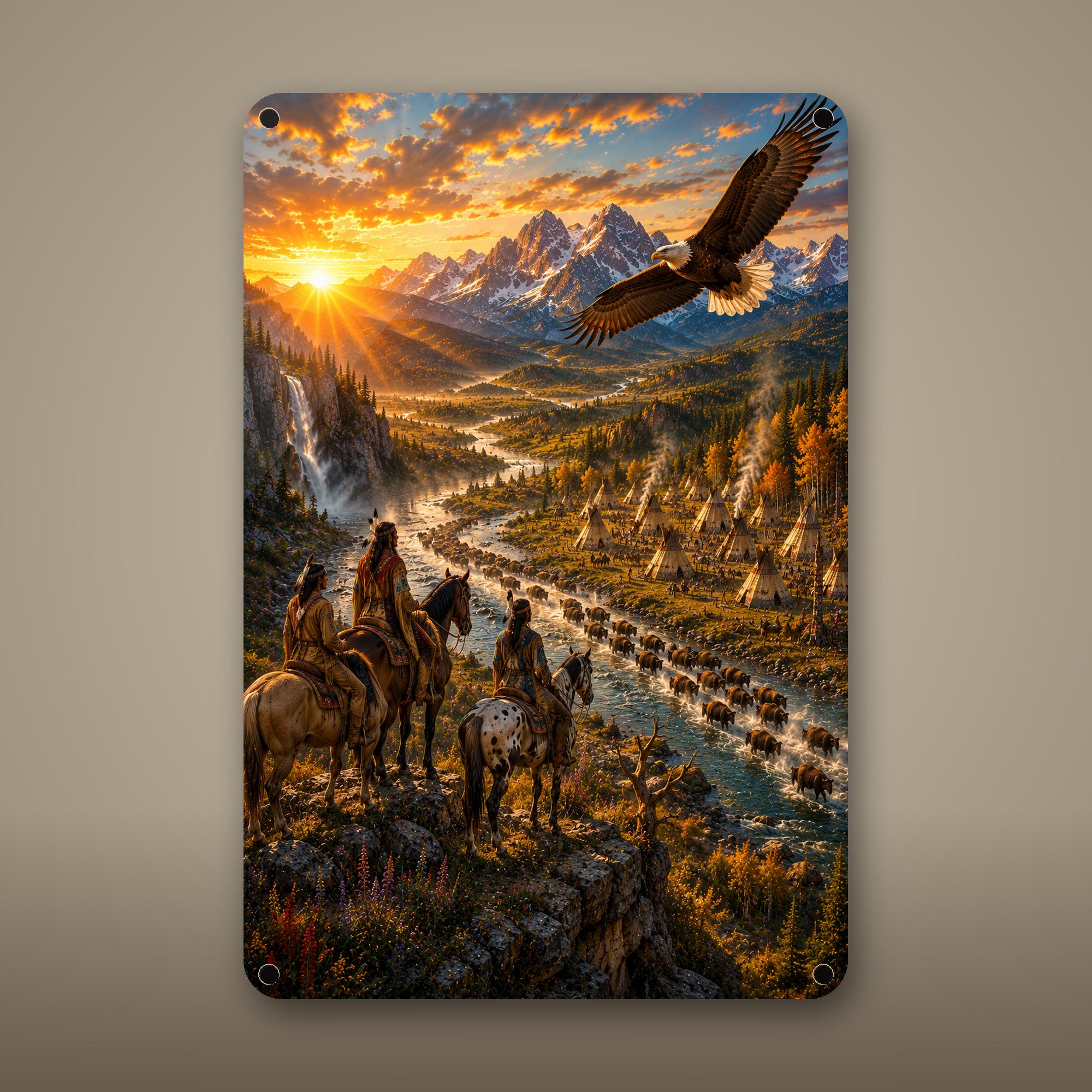 Canyon Riders Eagle Aluminum Sign Aluminum Sign — front view on white background