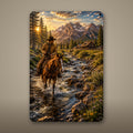 Mountain Rider Stream Aluminum Sign Aluminum Sign — front view on white background