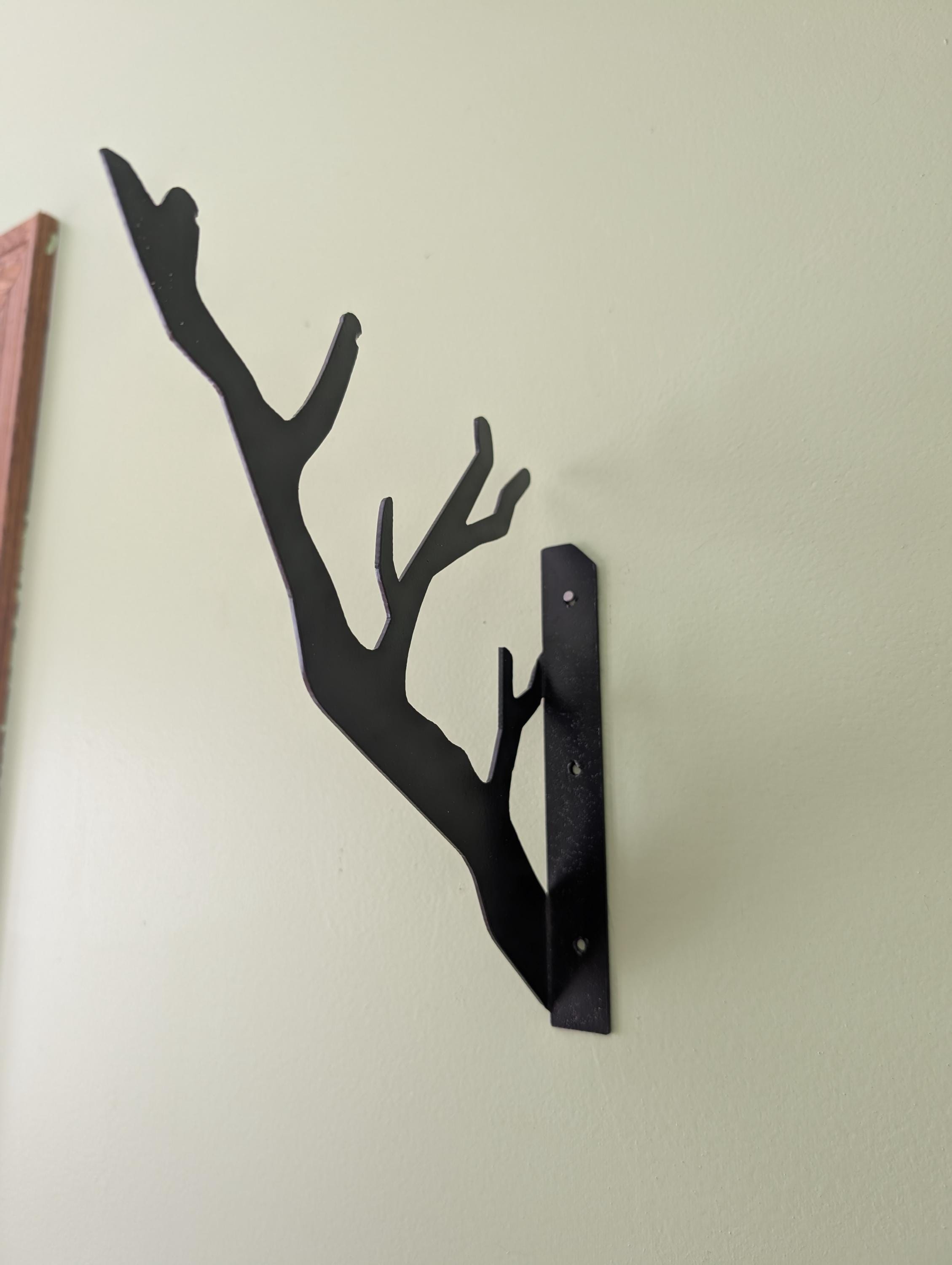 Branch Design Metal Wall Hook Aluminum Sign — lifestyle setting