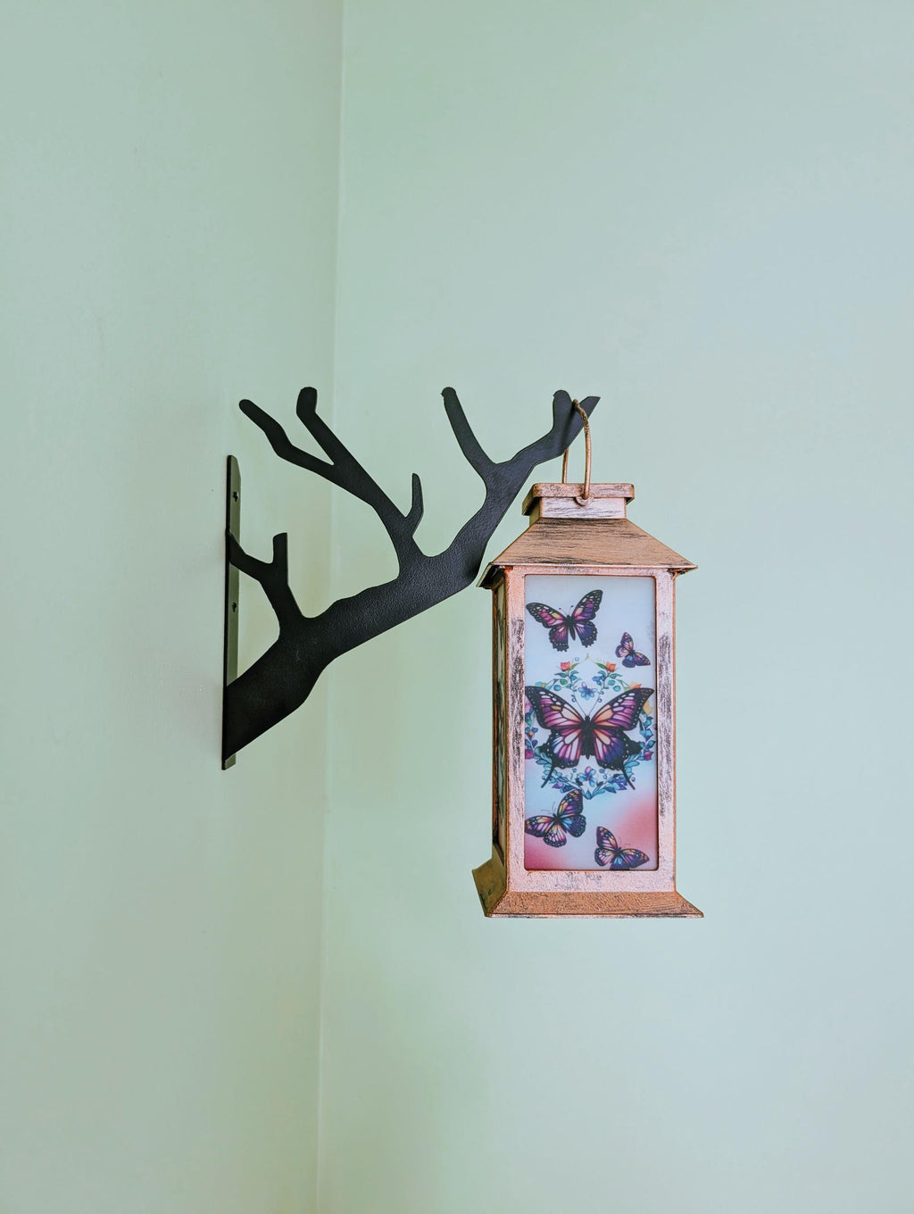 Branch Design Metal Wall Hook Aluminum Sign — detail view