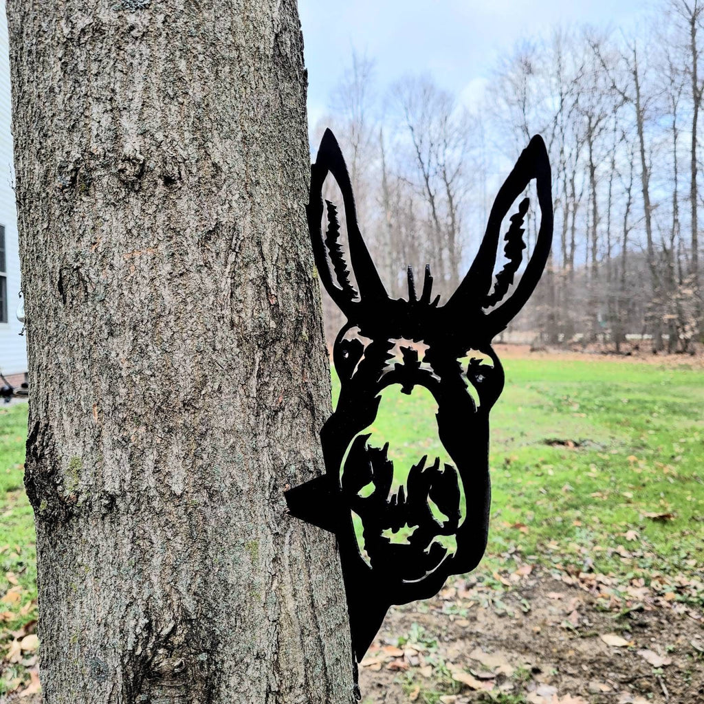 Funny Donkey Metal Garden Stake Metal Garden Stake — lifestyle setting