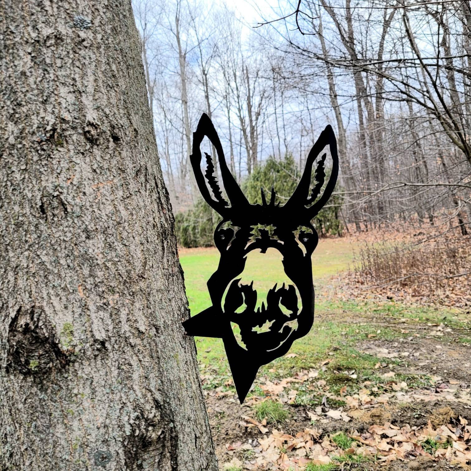 Funny Donkey Metal Garden Stake Metal Garden Stake — detail view