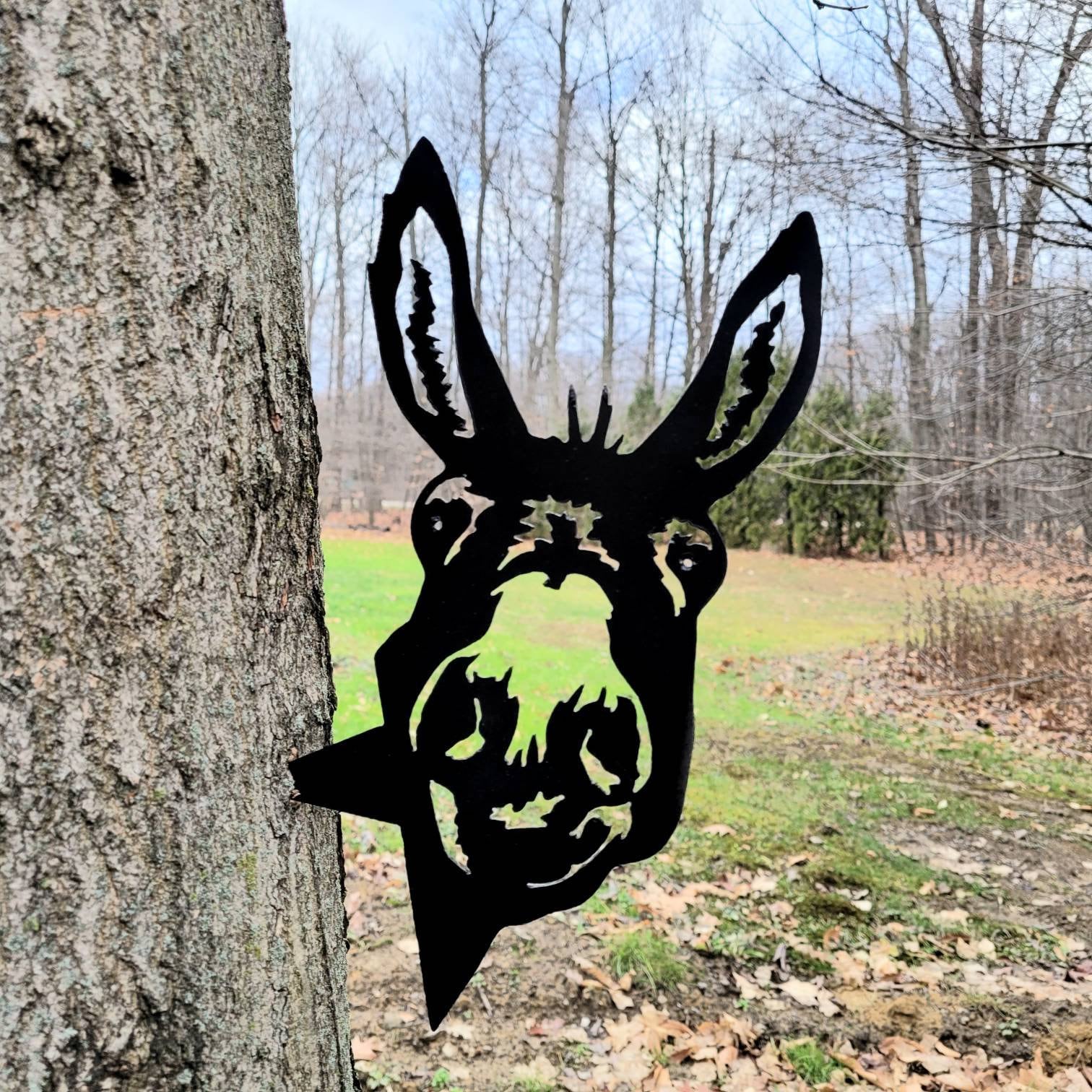 Funny Donkey Metal Garden Stake Metal Garden Stake — alternate angle