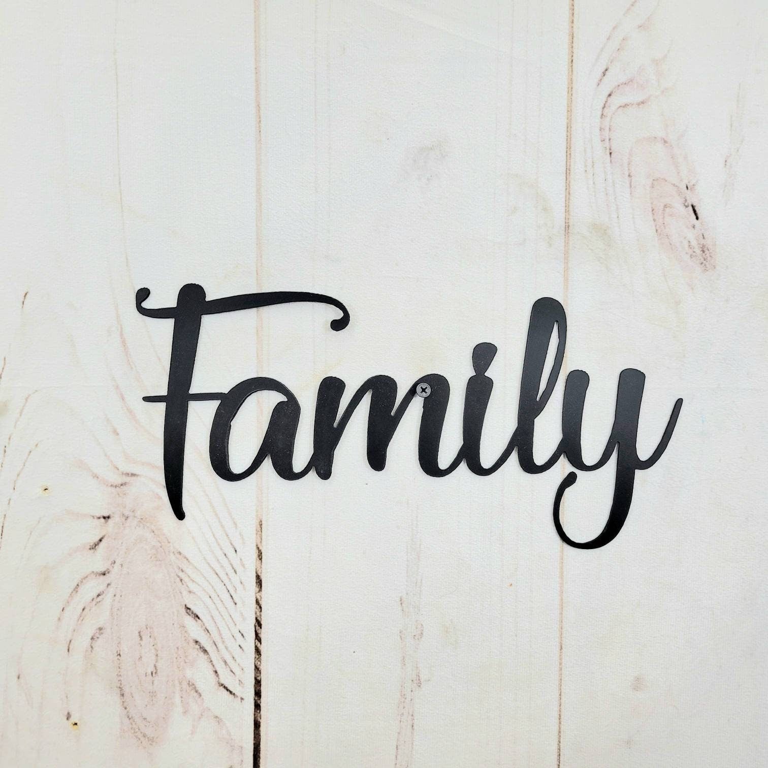 Family Metal Wall Sign Aluminum Sign — front view on white background