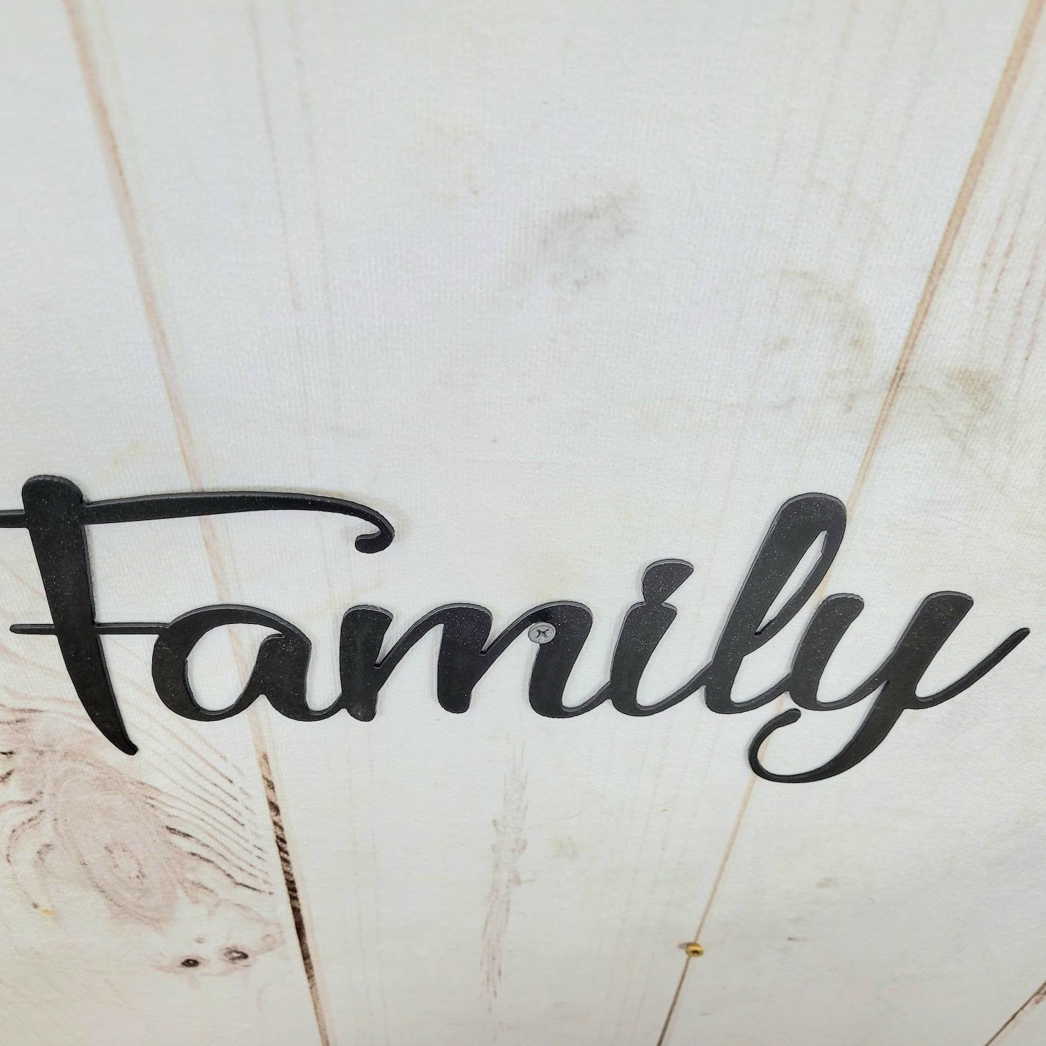 Family Metal Wall Sign Aluminum Sign — detail view