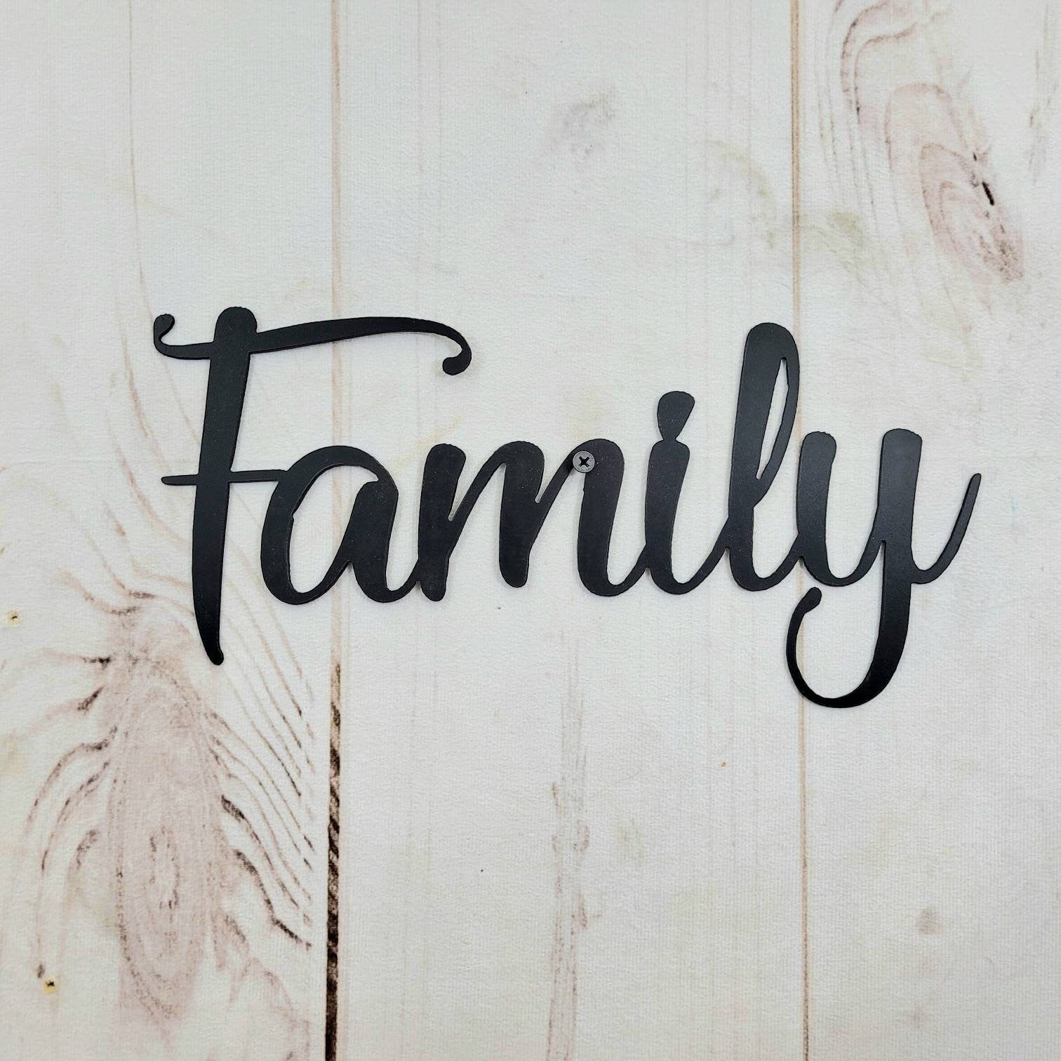 Family Metal Wall Sign Aluminum Sign — alternate angle