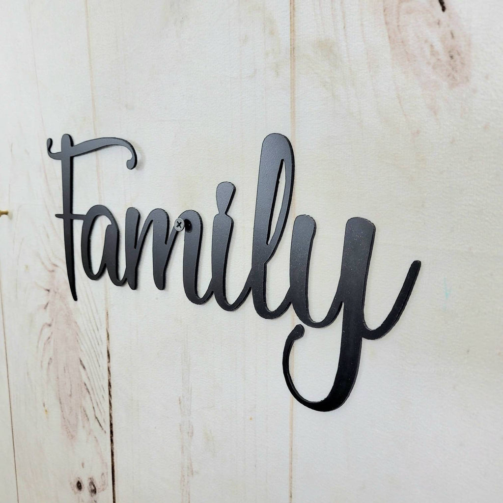 Family Metal Wall Sign Aluminum Sign — alternate angle