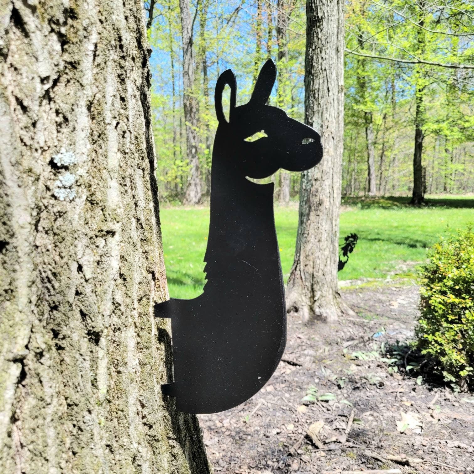 Llama Metal Garden Stake Metal Garden Stake — lifestyle setting