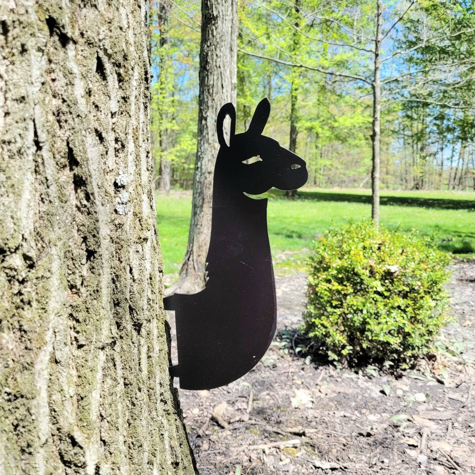 Llama Metal Garden Stake Metal Garden Stake — detail view