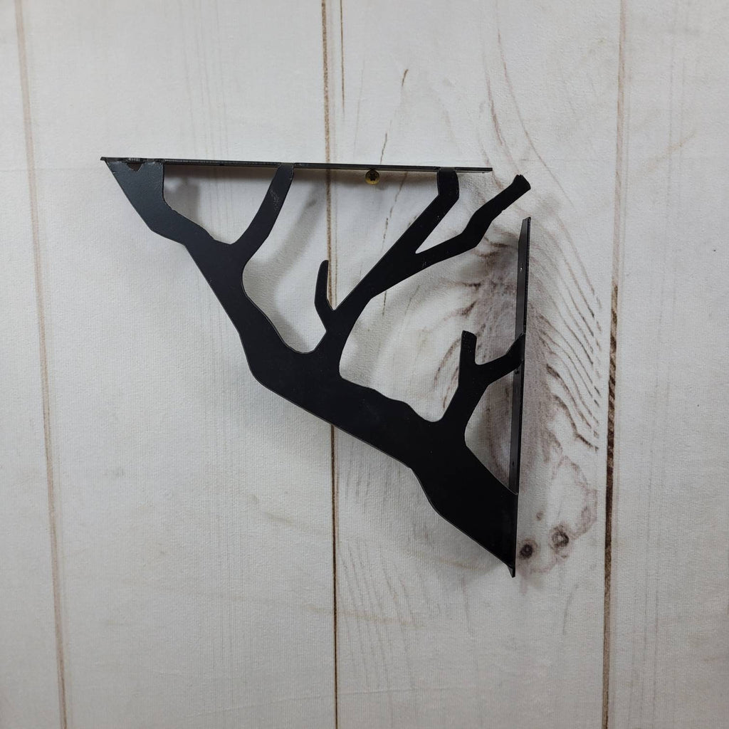 Tree Branch Shelf Bracket Metal Shelf Bracket — lifestyle setting