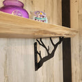 Tree Branch Shelf Bracket Metal Shelf Bracket — front view on white background