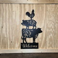 Stacked Farm Animals Metal Sign Aluminum Sign — front view on white background