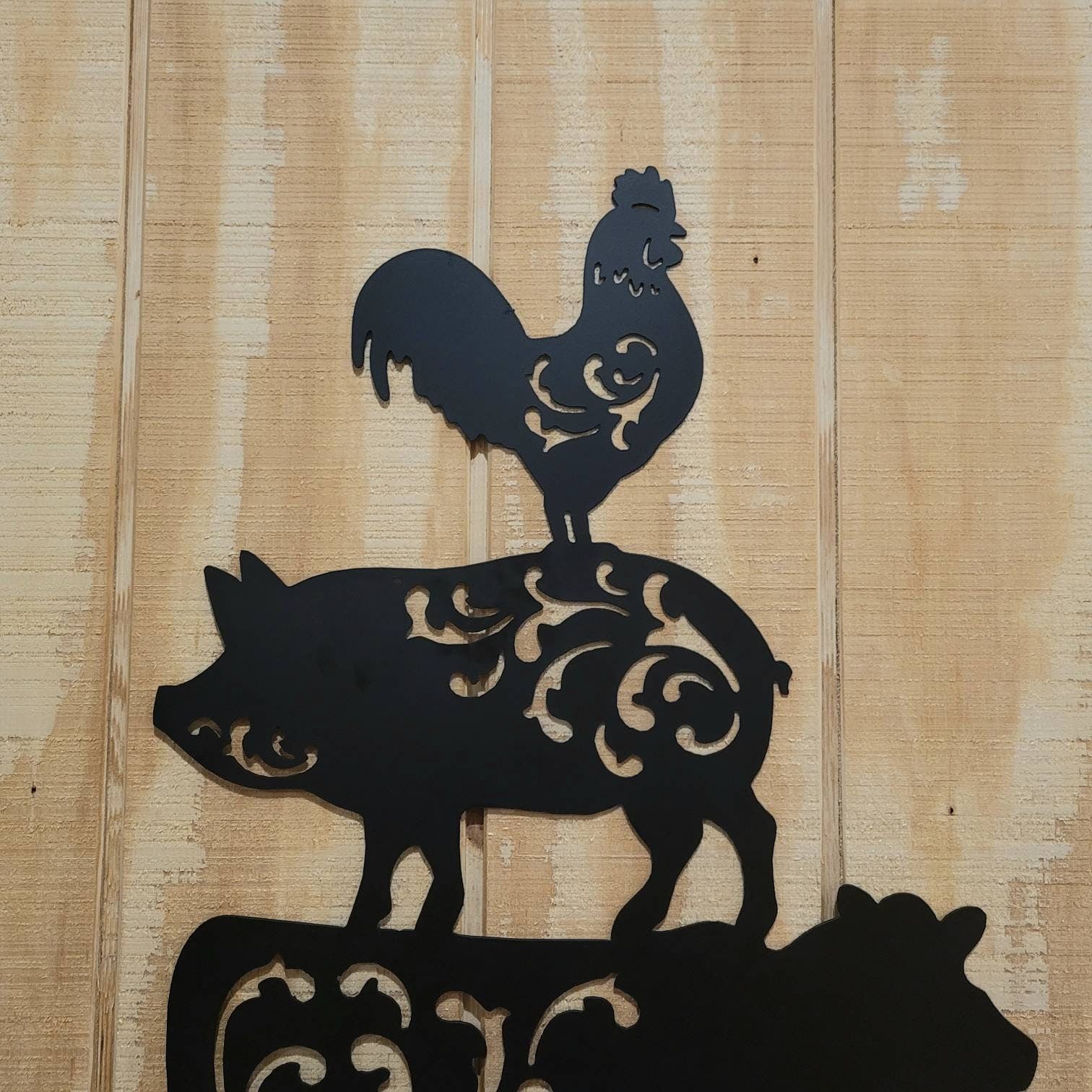 Stacked Farm Animals Metal Sign Aluminum Sign — alternate angle