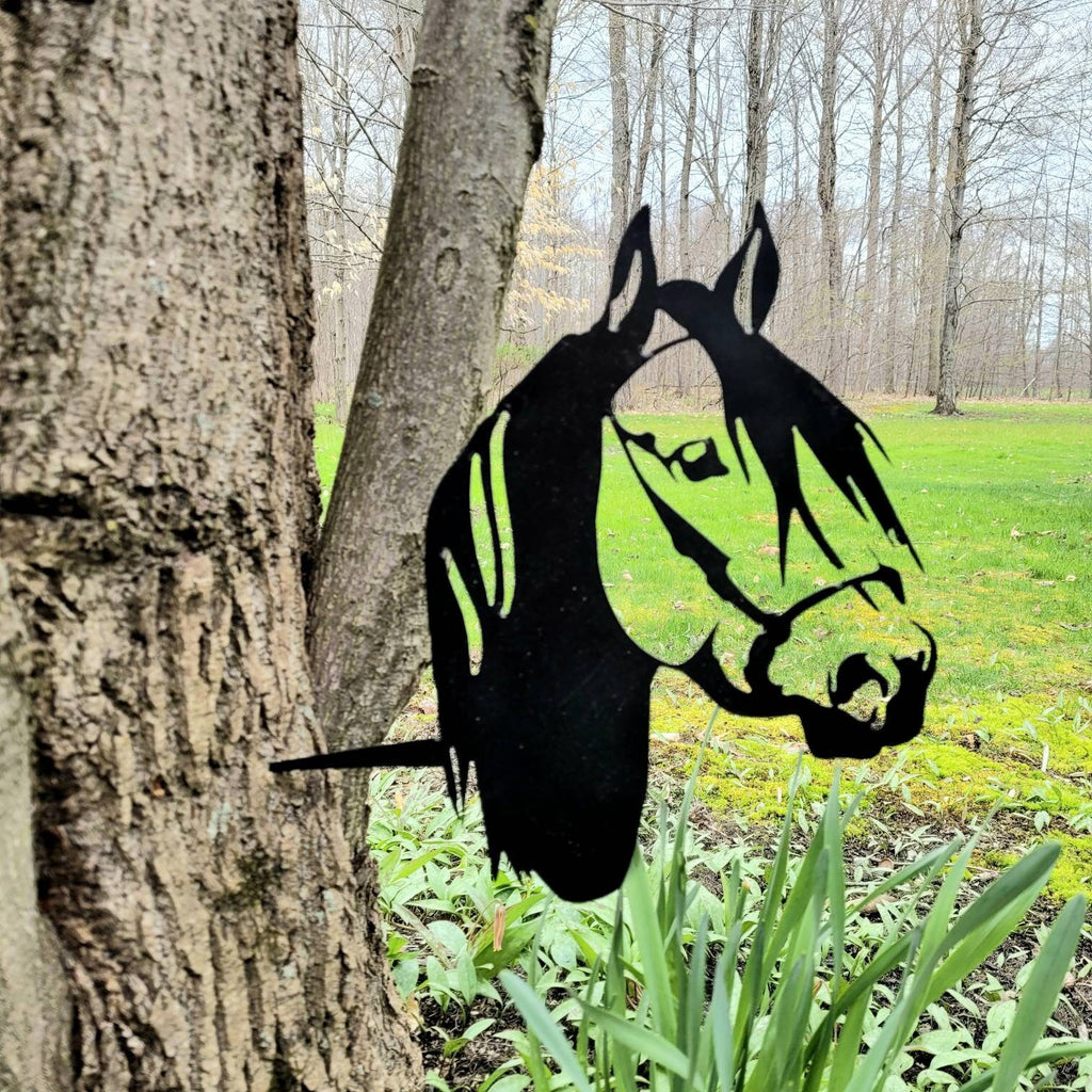 Horse Metal Garden Stake Metal Garden Stake — detail view
