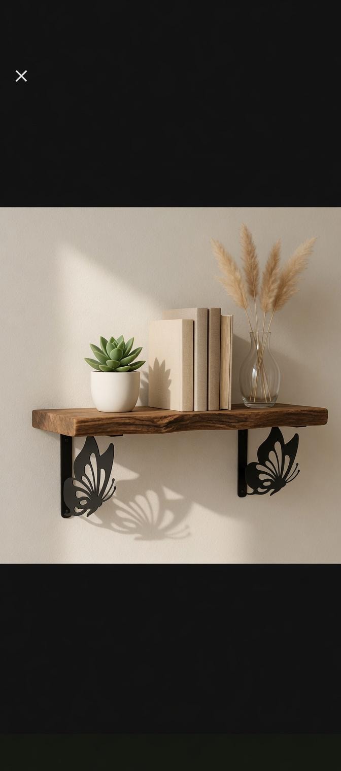 Butterfly Shelf Bracket Set Metal Shelf Bracket — front view on white background